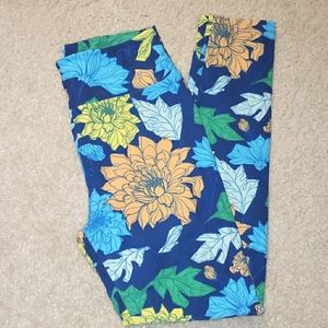 LuLaRoe Floral Leggings - Size OS